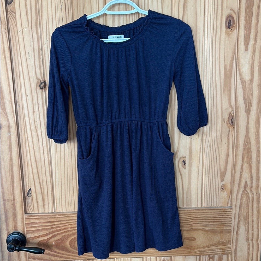 Navy Blue 3/4 Sleeve Dress